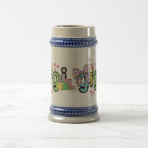 Chope À Bière Joli lapin de pâques gigi grand-mère et grand-père