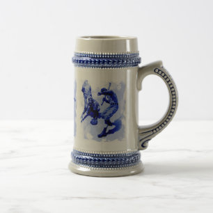 Chope À Bière Joueurs vintages de baseball Ceramic Stein