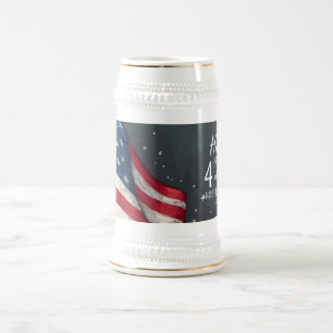 Chope À Bière Joyeux 4 juillet Illustration d'art vintage de dra