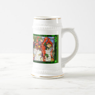 Chope À Bière Joyeux Elfes Envelopper Présent Stein