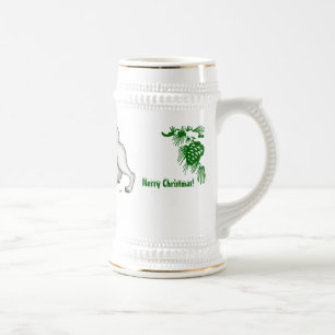 Chope À Bière Joyeux Noël ! Chiot avec Bell et Ball
