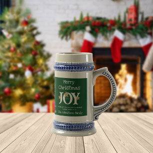 Chope À Bière Joyeux Noël Joie Un Cadeau Pour Vous Rustic Green