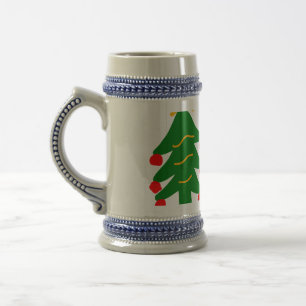 Chope À Bière Joyeux Noël rouge vert Noël ajouter le nom