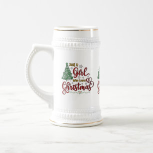 Chope À Bière Juste une fille qui aime Noël