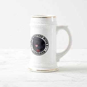 Chope À Bière La Vie Est Meilleure Avec Un Chien Noir Du Labrado