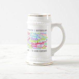 Chope À Bière L'art Word coloré brille dans de nombreuses langue