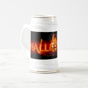Chope À Bière Le lettrage de SlipperyJoe's Halloween massivement