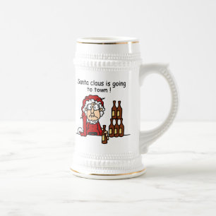 Chope À Bière Le Père Noël va en ville