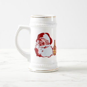 Chope À Bière Le rétro père noël avec Noël de bière