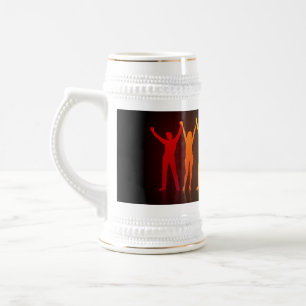 Chope À Bière Les six silhouettes debout de Slipperyjoe, bras le