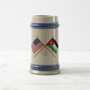 Chope À Bière Les USA et drapeaux croisés par Jordanie