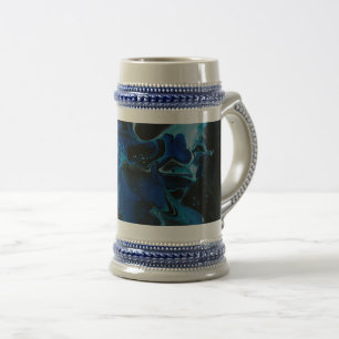 Chope À Bière Liquide psychédélique bleu foncé