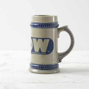 Chope À Bière Logo de bleu de Stein de LUEUR