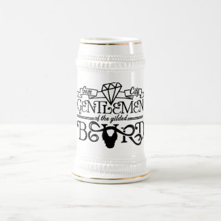 Chope À Bière Logo doré de noir de barbe - Stein