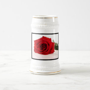 Chope À Bière Longue bière Stein de rose rouge de tige