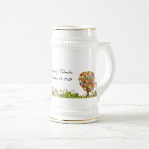Chope À Bière Mariage de la branche côté forêt enchantée