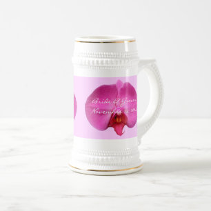 Chope À Bière Mariage de mariée et de chambre Date Orchidée rose