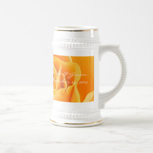 Chope À Bière Mariage de mariée et de chambre Date Stein Orange