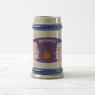 Chope À Bière Marshmallows mignons roses par dessin animé sur le