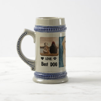 Chope À Bière Meilleur Chien Papa Jamais Personnalisé Photo Mode
