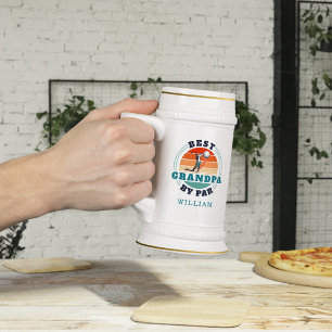Chope À Bière Meilleur Grand-Père Personnalisé Par Par Retro Gol
