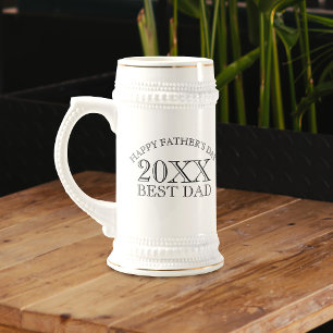 Chope À Bière Meilleur papa Message Année Fête des pères Bière S