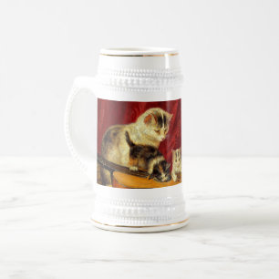 Chope À Bière Mère Chat et chatons Jouer avec la guitare