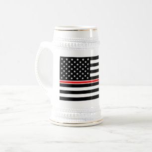 Chope À Bière Mince Red Line Drapeau : Mémorial du héros des pom