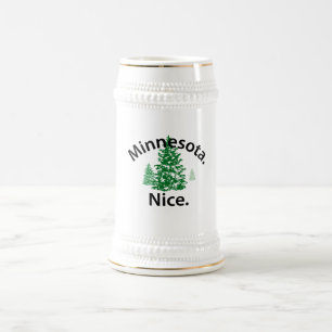 Chope À Bière Minnesota Nice. Point ! (texte noir)