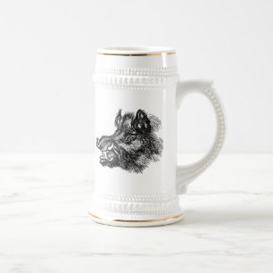 Chope À Bière Modèle méchant vintage de défenses du sanglier