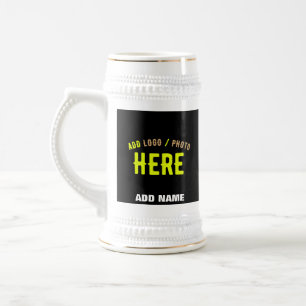 CHOPE À BIÈRE MODERNE ET MODERNE PERSONNALISABLE NOIR VÉRIFIÉ