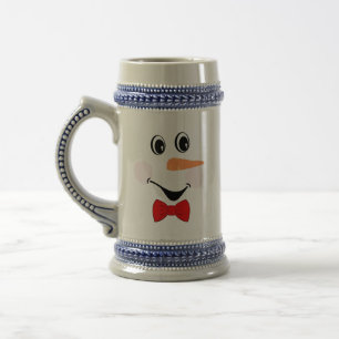 Chope À Bière Moderne Mignon Bonhomme de Neige Sourire Personnal