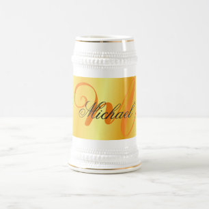 Chope À Bière Monogramme Minimaliste Plain Moderne Couleur Or