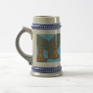Chope À Bière Motif brun sautant d'ânes
