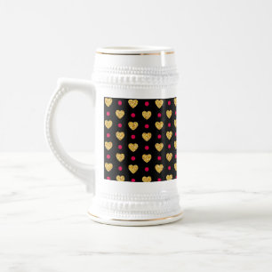 Chope À Bière Motif de coeurs dorés pour la Saint-Valentin-23655