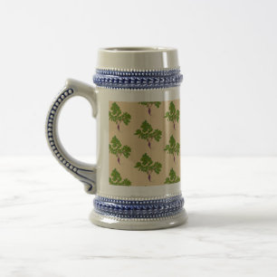 Chope À Bière Motif de jardinage de plants de navets de fermier