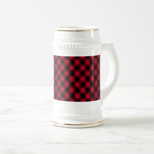 Chope À Bière Motif de plaid de Buffalo de contrôle de rouge et