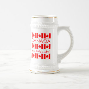 Chope À Bière Motif du drapeau canadien de la Feuille d'érable d