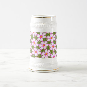 Chope À Bière Motif Fleurs Cosmos