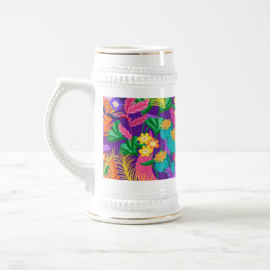 Chope À Bière Motif floral exotique coloré-23148