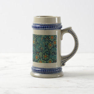 Chope À Bière Motif floral William Morris Rouge Jaune bleu vert