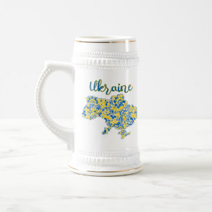 Chope À Bière Motif folklorique et typographie ukrainienne Beer 