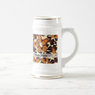 Chope À Bière motif papillon Brown