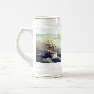 Chope À Bière Navire américain en détresse 1841