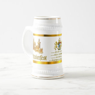 Chope À Bière Oktoberfest Crest de Bavière, Château Personnalisé