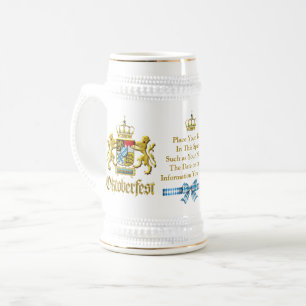 Chope À Bière Oktoberfest Fancy Bavarois Or Doré PERSONNALISÉ