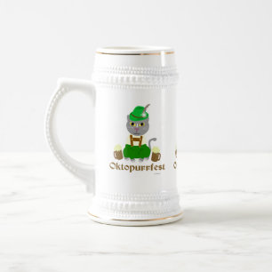 Chope À Bière Oktoberfest Funny Cat Cartoon Festival Art