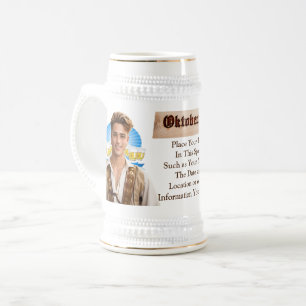 Chope À Bière Oktoberfest rustique PERSONNALISÉ de Hermann
