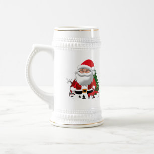 Chope À Bière Papa Claus avec un renne