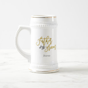 Chope À Bière Père de la chambre cadeau / Nom / Or & Noir